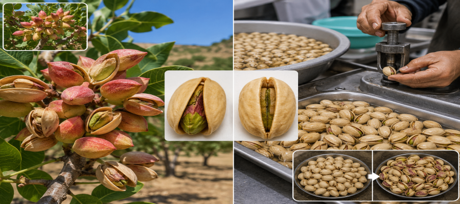 ?What is the difference between Natural Open Pistachios and Water-Opened Pistachios