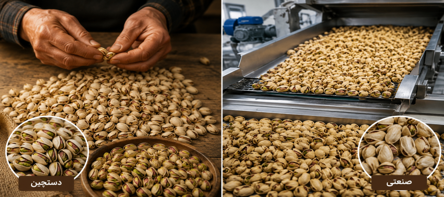 Difference between hand-picked and industrial pistachios